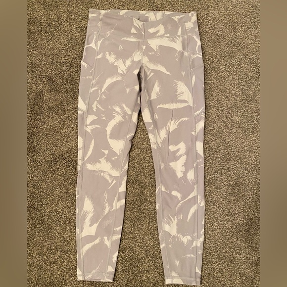 Lululemon Speed Up Tight 28" sz 10 white+grey - Picture 1 of 4